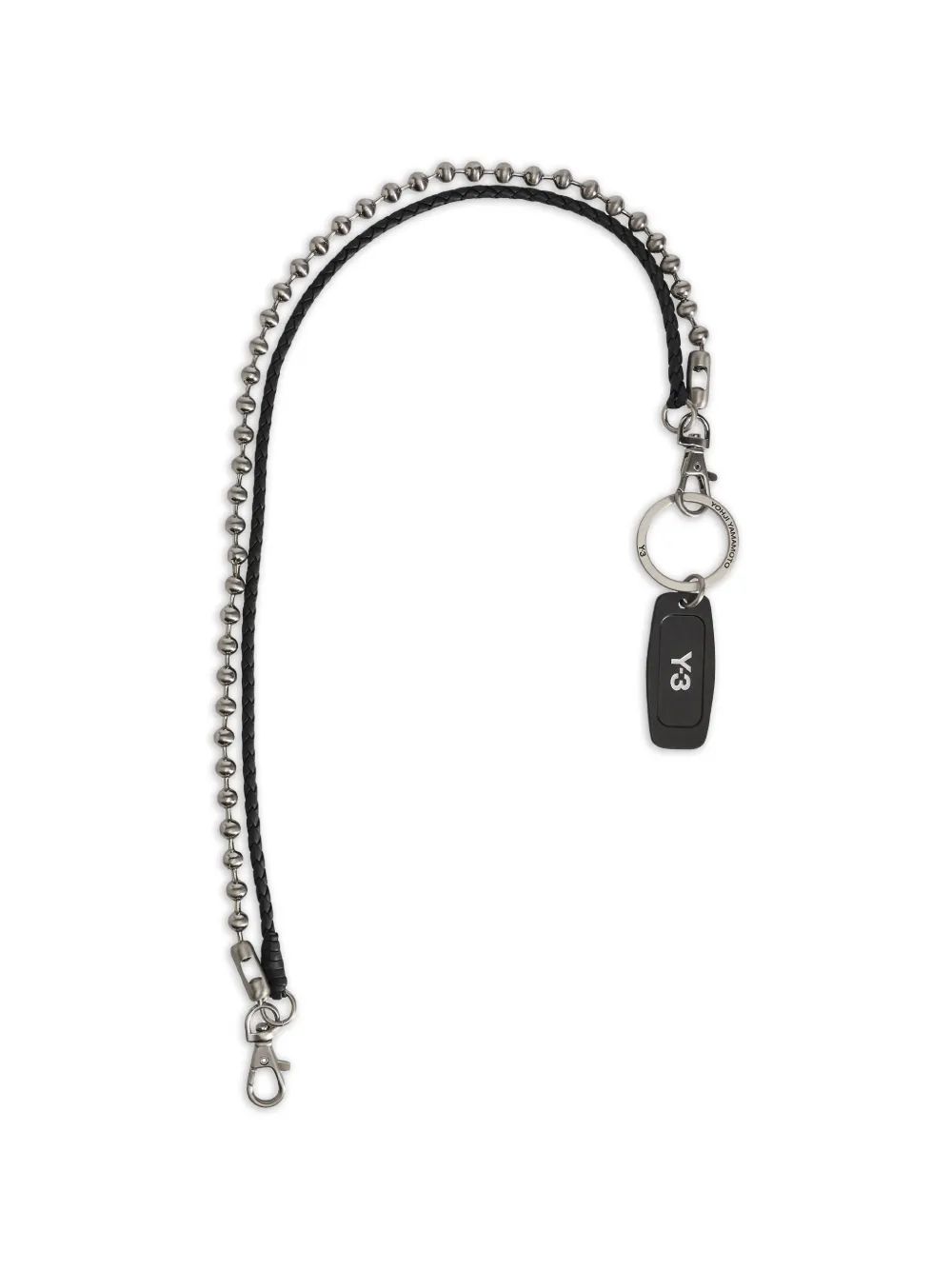 Y-3 logo keyring chain - Argento