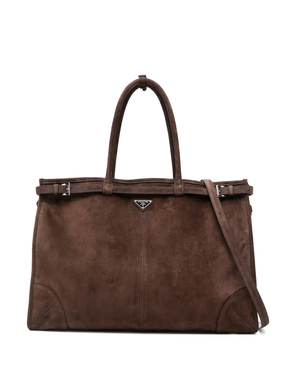 Prada buckle-strap holdall - Marrone