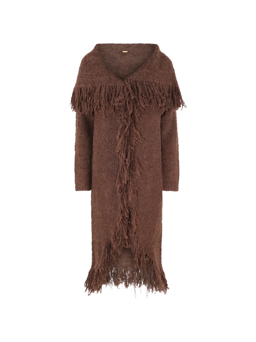 Cult Gaia Victoria fringed cardigan - Marrone