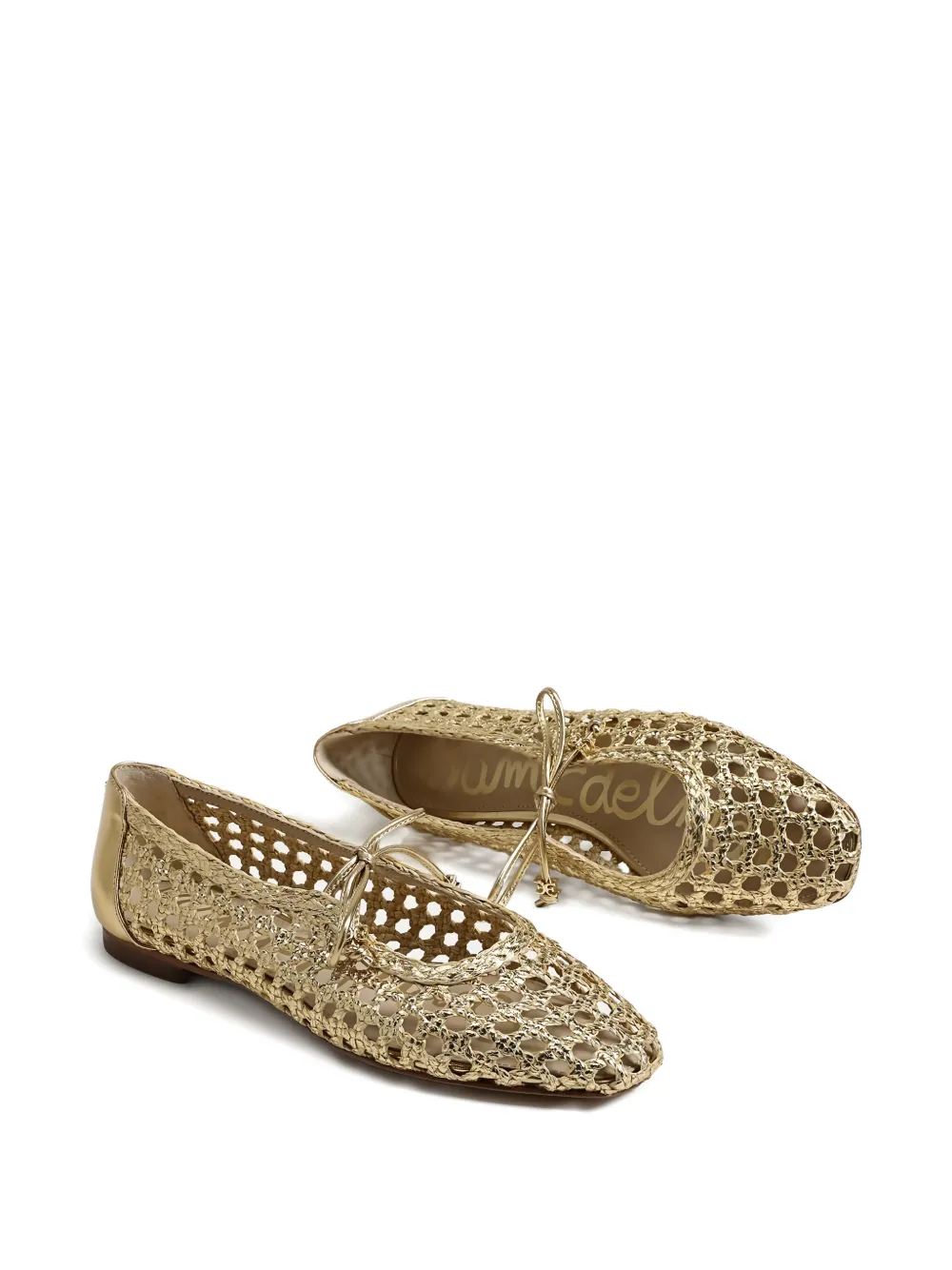 Sam Edelman Marcie woven tie ballet flats Goud