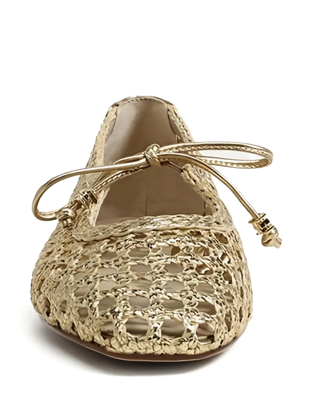  Sam Edelman Marcie Woven Tie Ballet Flats - Gold 