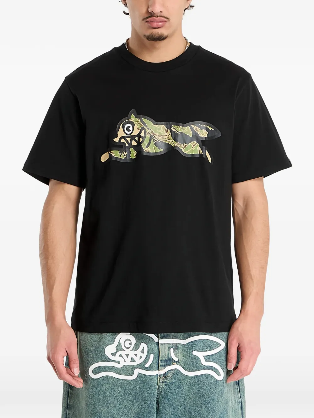 Billionaire Boys Club - Ice Cream tiger stripe running dog T-shirt - Nero