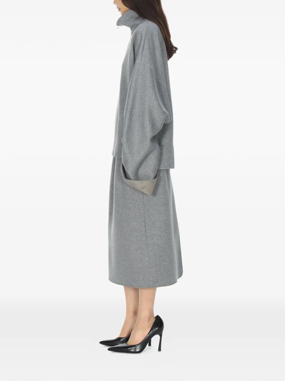  Carven High-neck Half-zip Sweatshirt - Grey 
