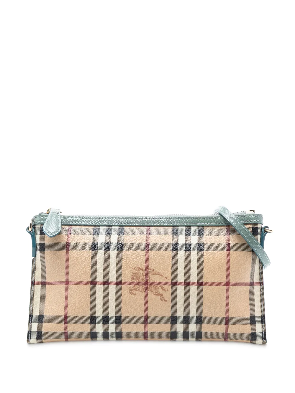 Burberry Pre-Owned Borsa a tracolla Haymarket Check in tela cerata Peyton 2000-2017 - Marrone