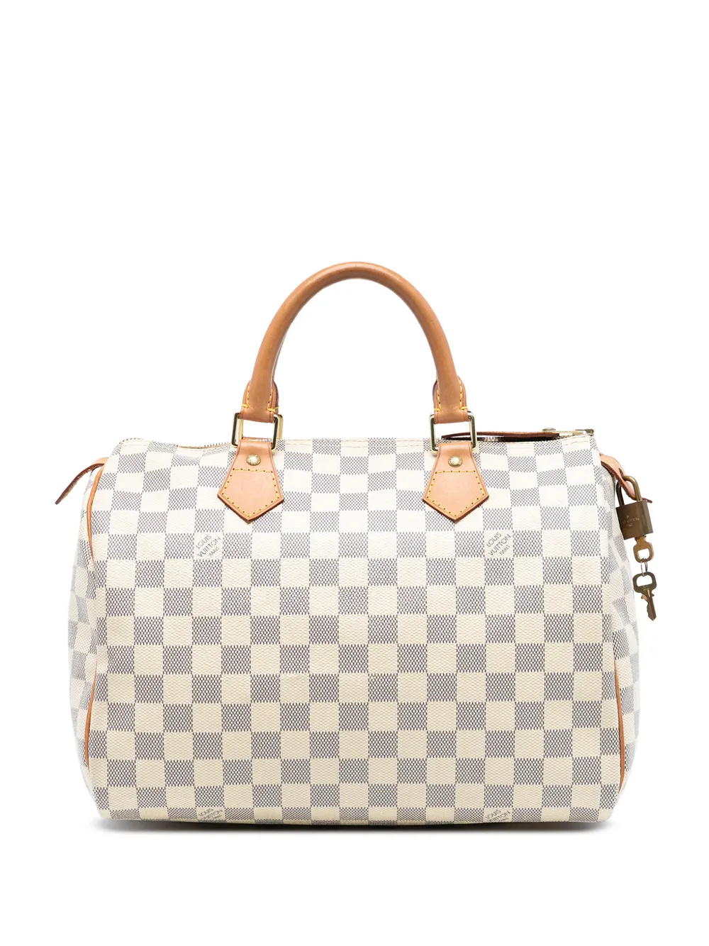 Louis Vuitton Pre-Owned Borsa Speedy 30 Boston in tela Damier Azur 2013 - Bianco