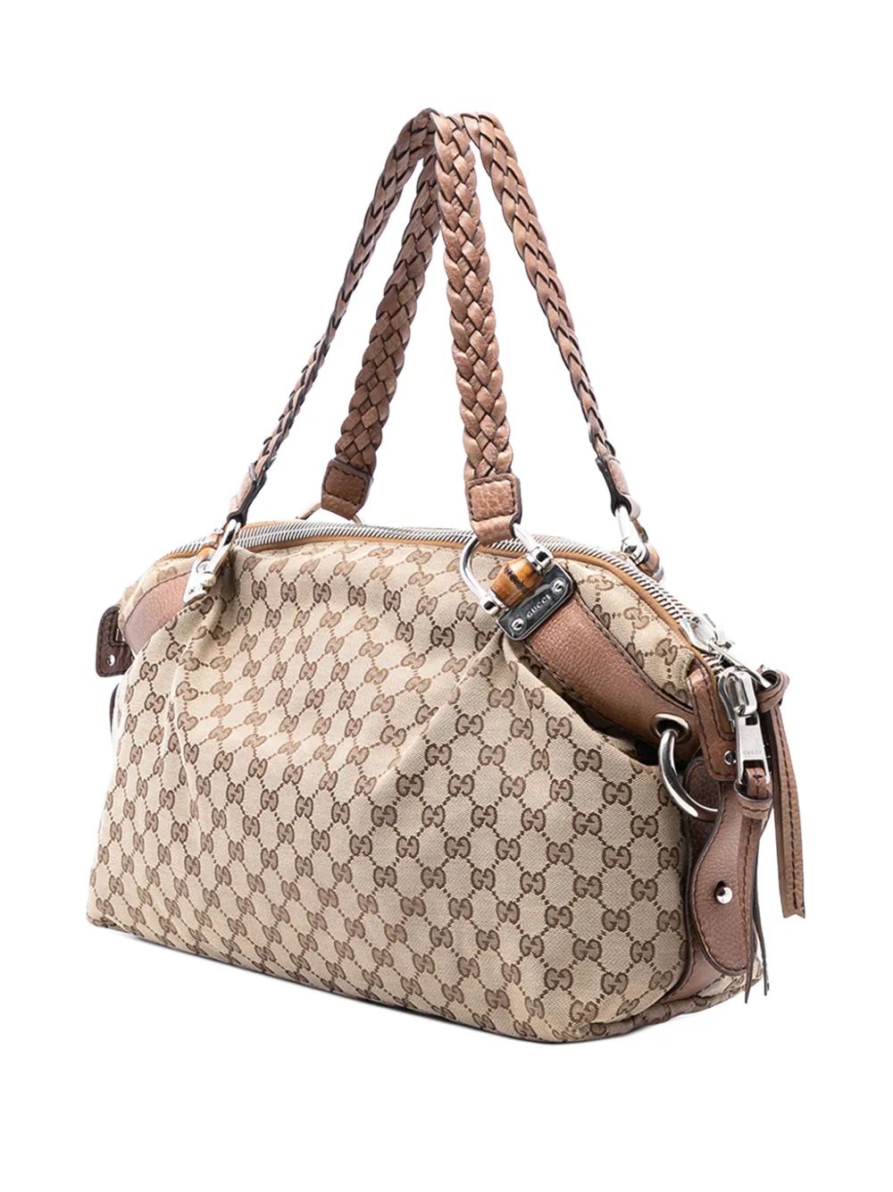 2016-2025 Medium Gg Canvas Bamboo Bar Tote Bag