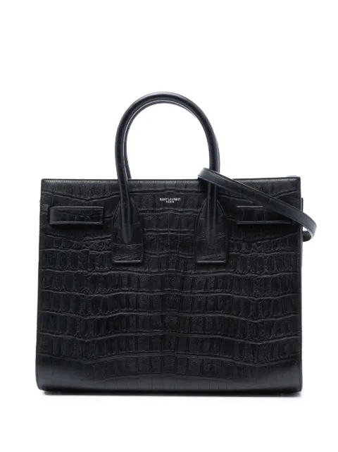 Saint Laurent Pre-Owned 2014 Small Croc Embossed Leather Sac De Jour satchel