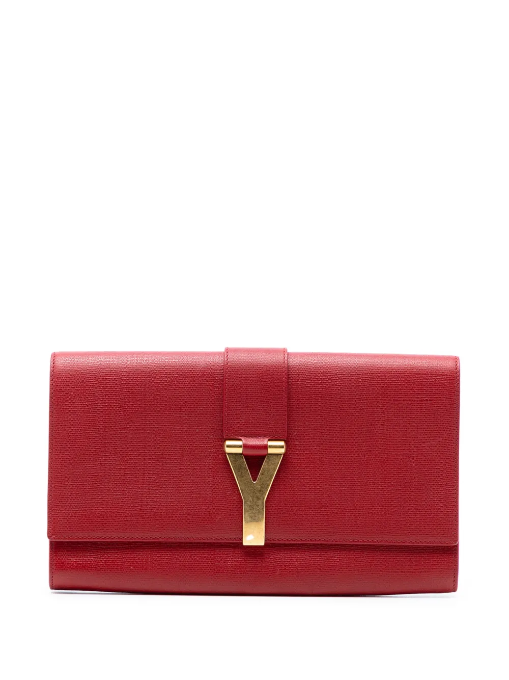 Saint Laurent Pre-Owned Clutch Chyc Ligne in pelle zigrinata 2000-2012 - Rosso