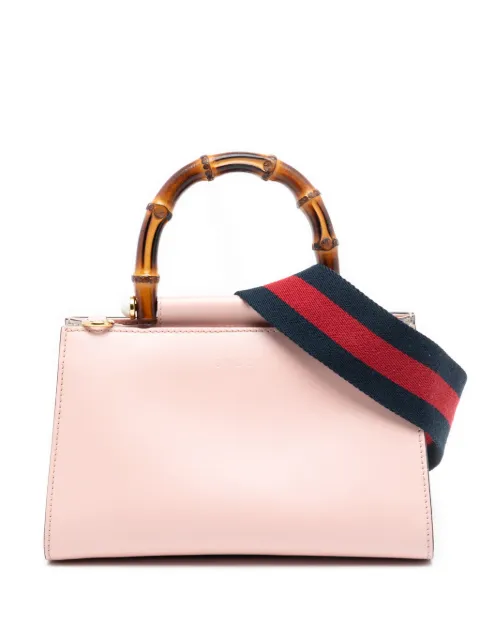 Gucci Pre-Owned 2016-2025 Mini Leather Bamboo Nymphaea satchel