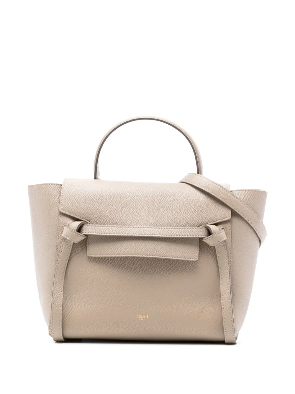 Celine Pre-Owned Borsa a tracolla micro in pelle di vitello pieno fiore 2019 - Marrone