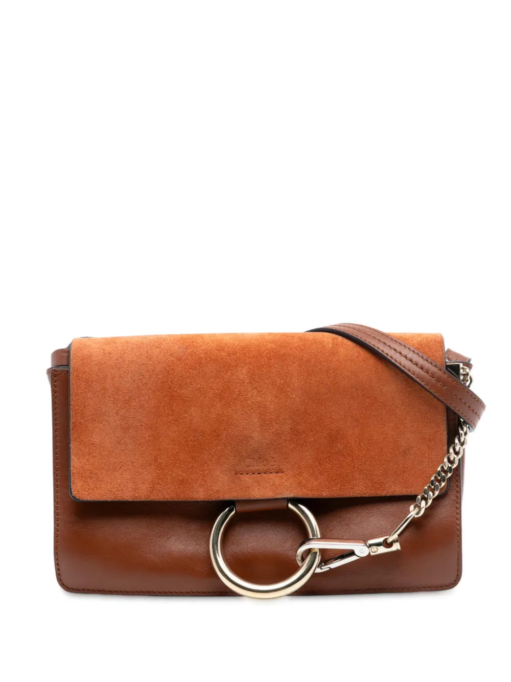 Chloé Pre-Owned Borsa a tracolla Faye piccola in pelle di vitello e pelle scamosciata 2018 - Marrone