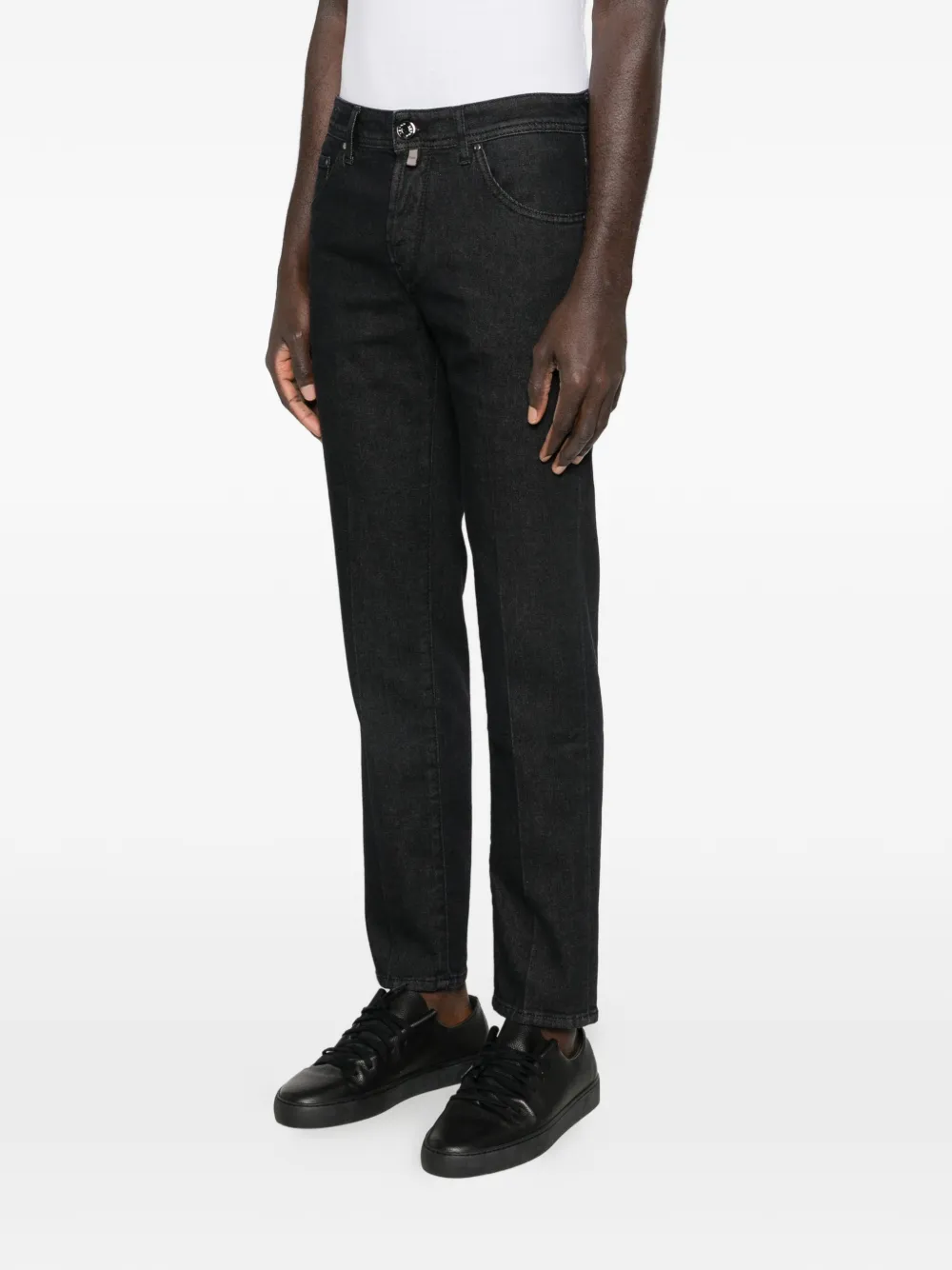 Jacob Cohën Straight jeans met vijf zakken Zwart