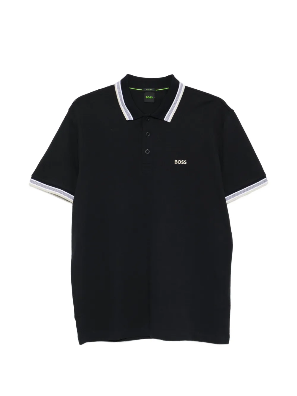 BOSS striped-collar polo shirt - Nero