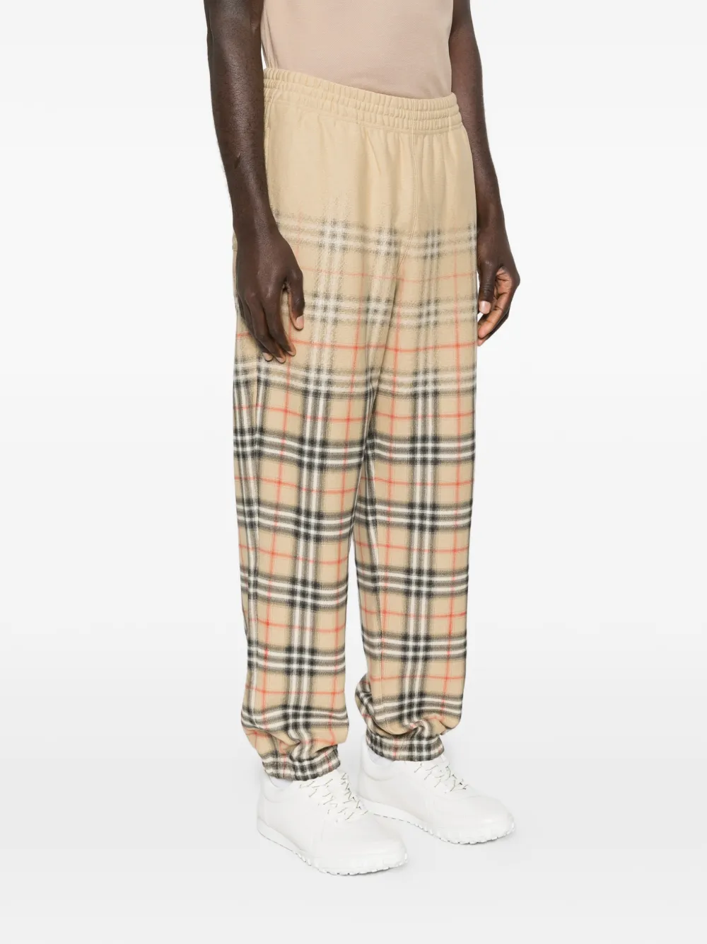  Burberry Gradient Check Track Pants - Neutrals 
