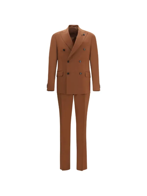 Lardini Iconic ダブルスーツ | ブラウン | FARFETCH JP