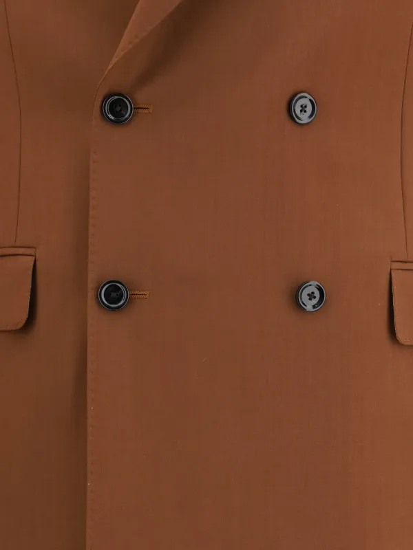 良品 ラルディーニ ダブルブレスト スーツ セットアップ ブラウン 46 ラルディーニ LARDINI グレンチェック ダブルブレスト ジャケット 46