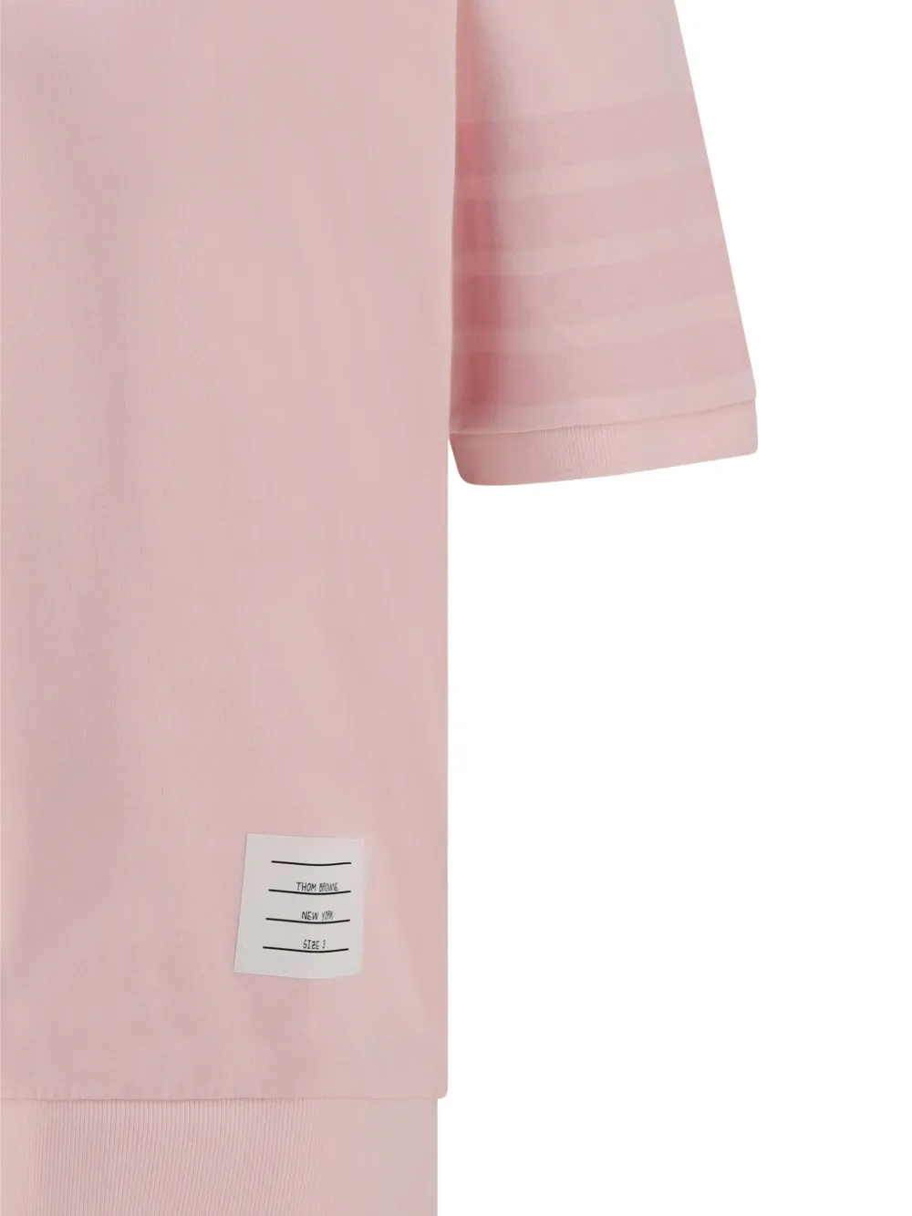 Thom Browne T-shirt met korte mouwen en geribbelde afwerking Roze