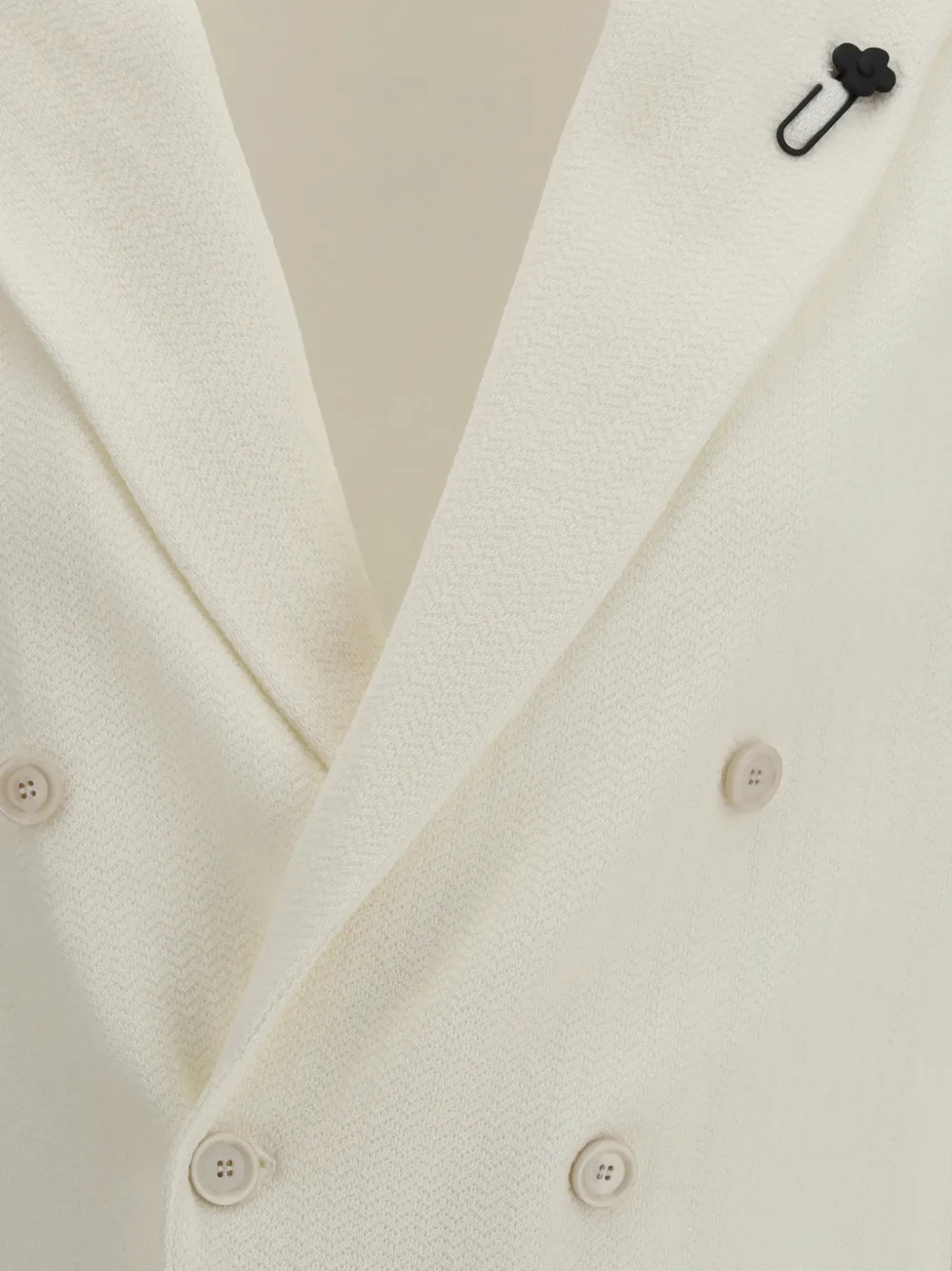  Lardini Double-breasted Knit Jacket - White 