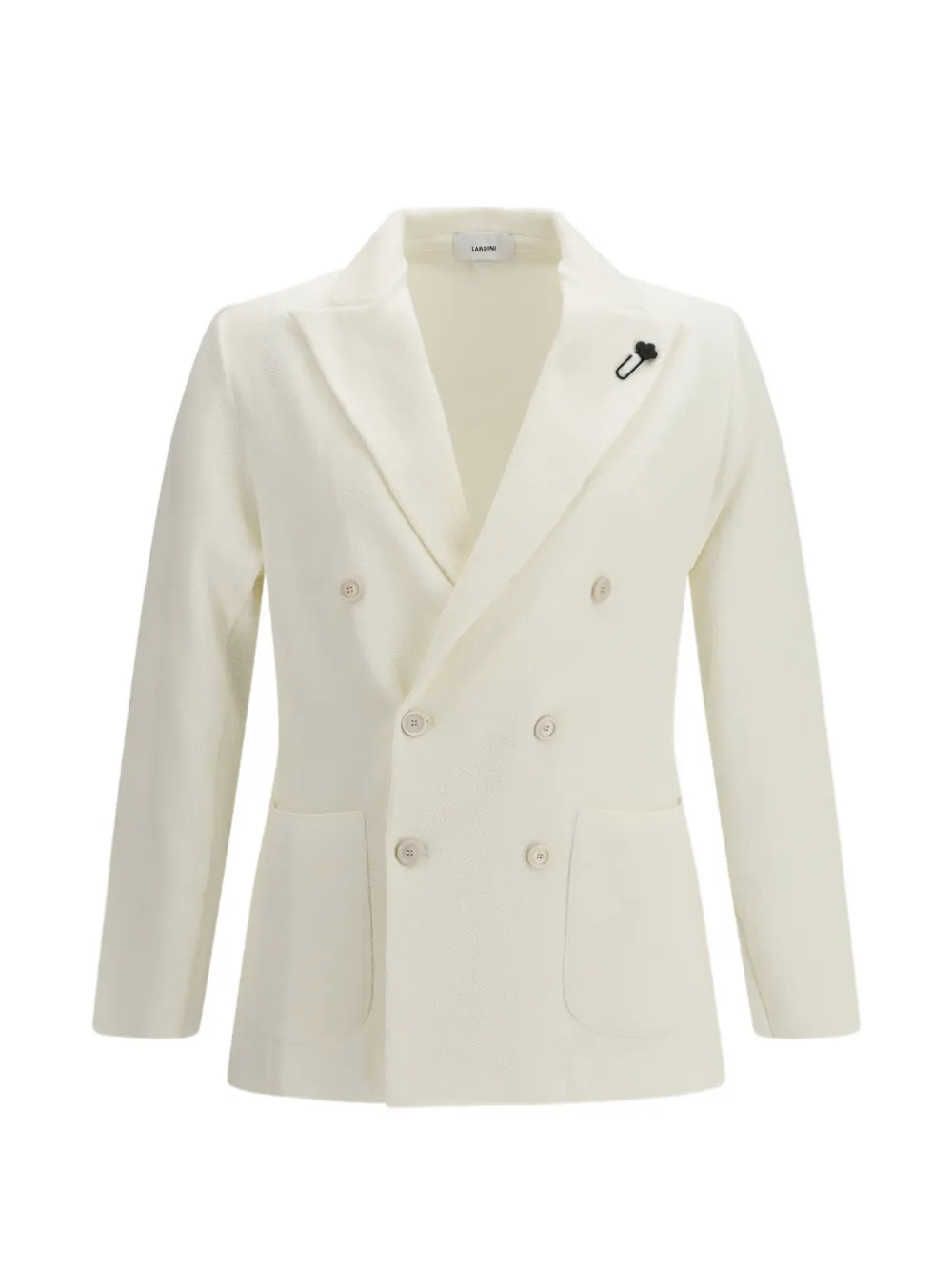 Lardini double-breasted knit jacket - Bianco
