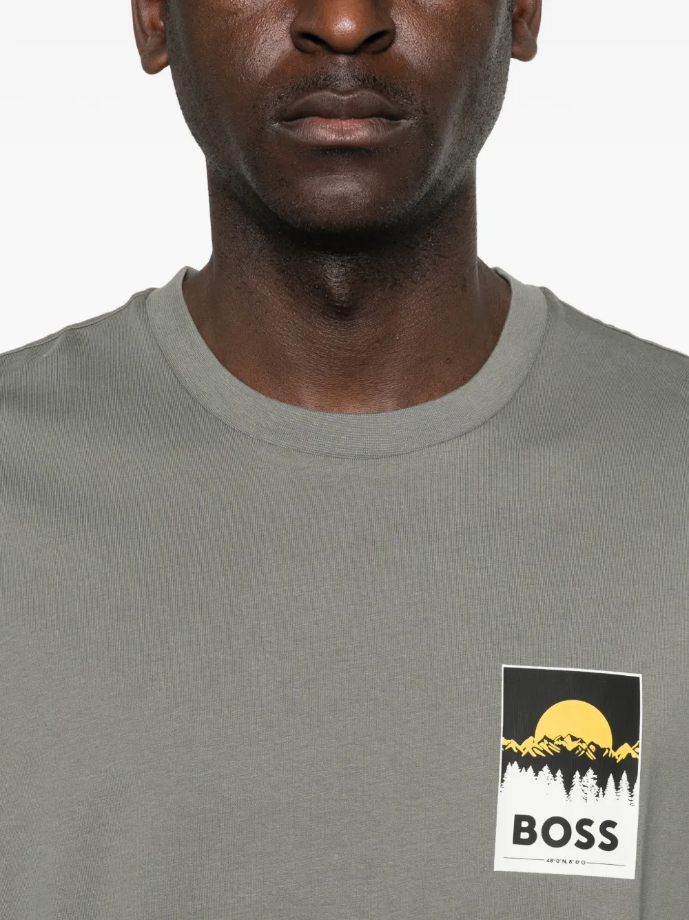 BOSS Katoenen-jersey T-shirt met logo Grijs