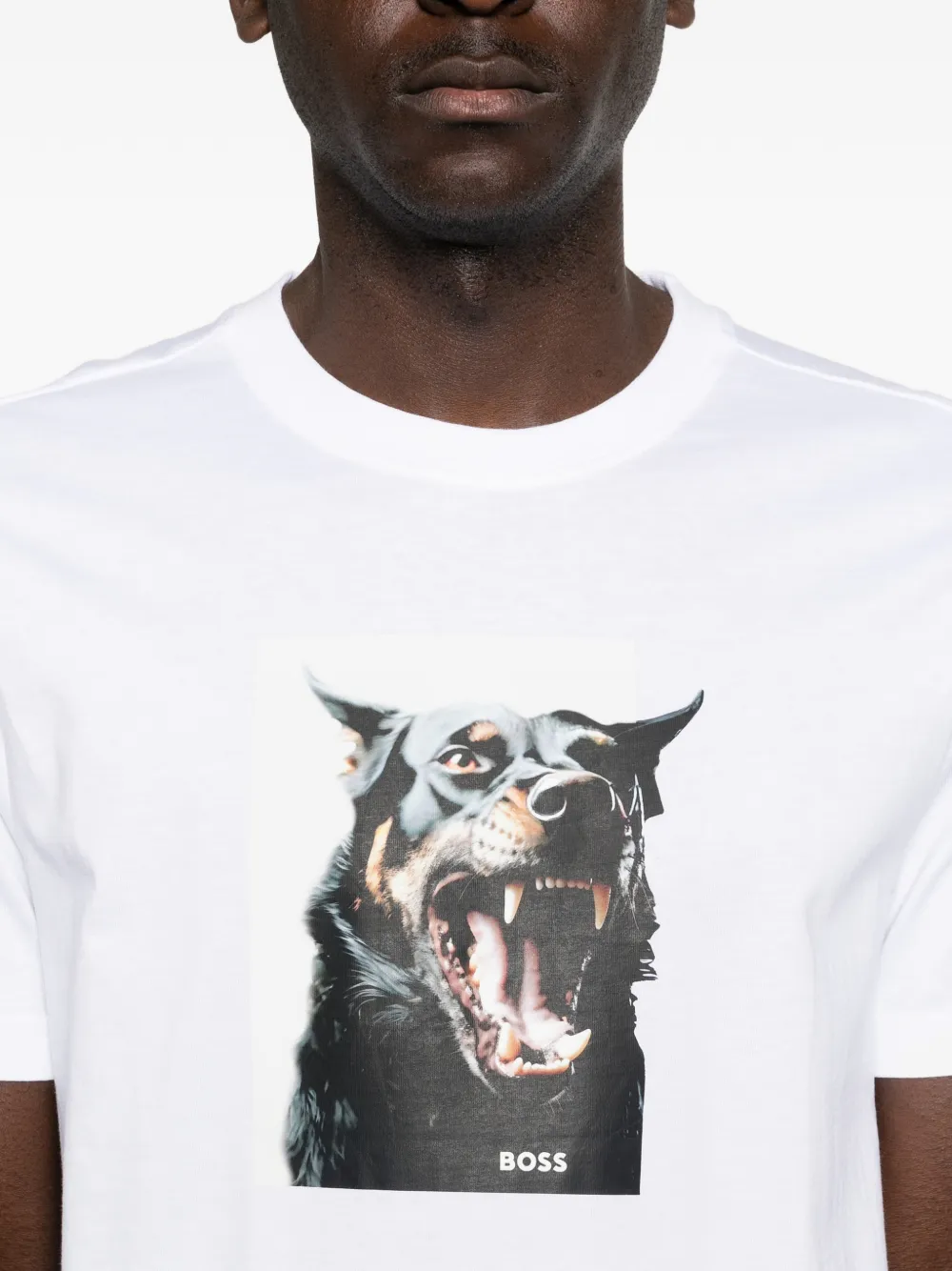 BOSS T-shirt met grafische print Wit