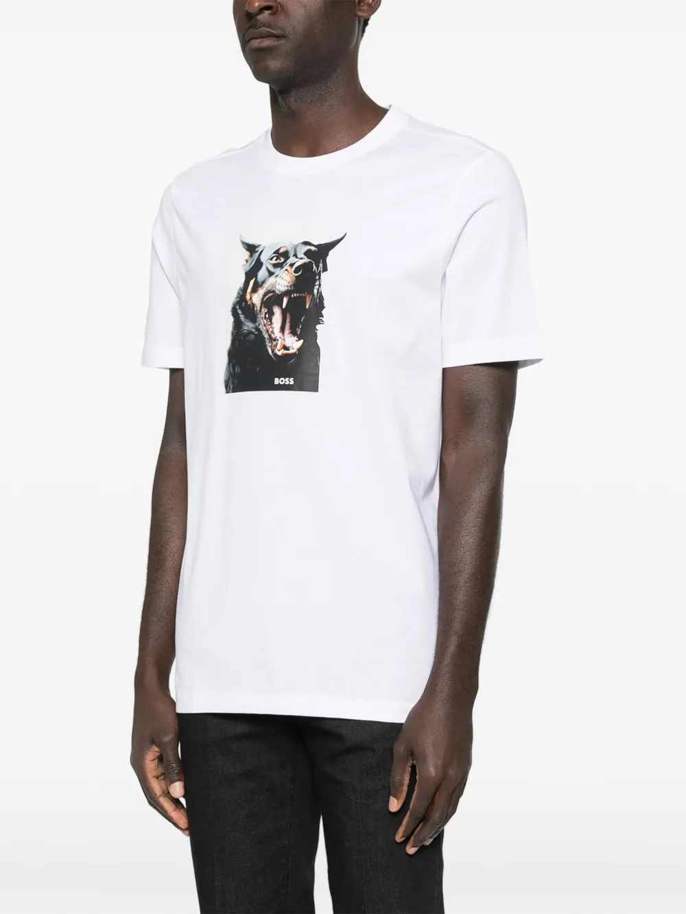 BOSS T-shirt met grafische print Wit