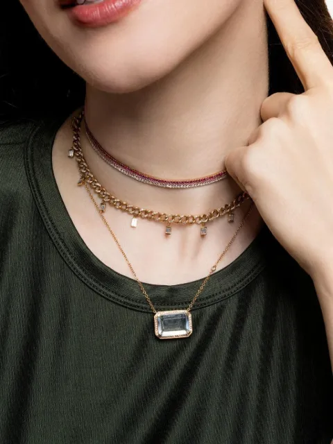 SHAY collar Portrait con diamante y topacio