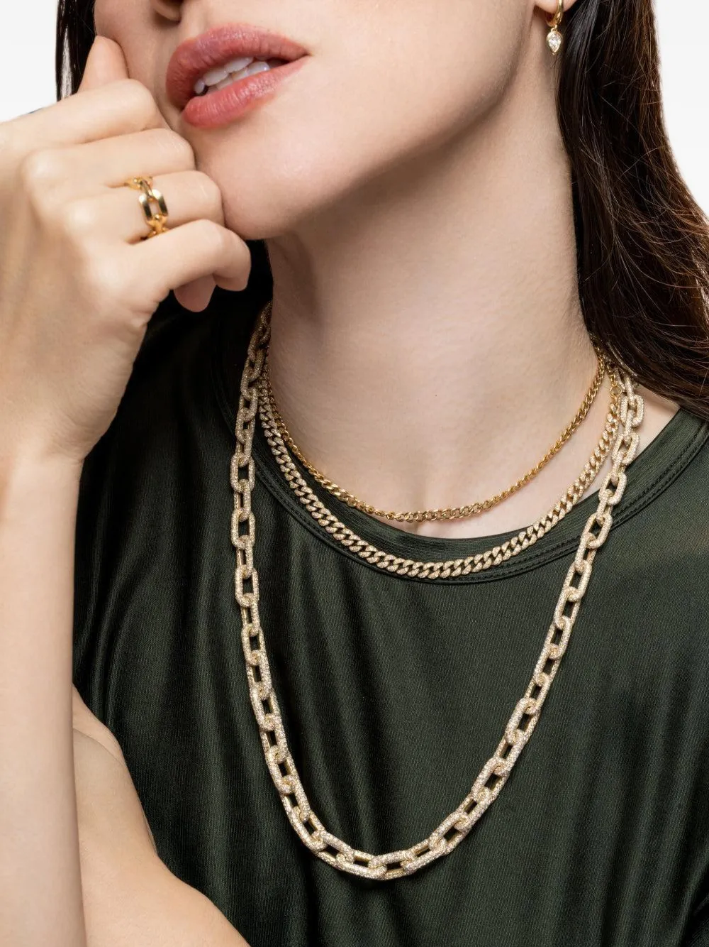 SHAY Link Choker Necklace in Gold, view 3
