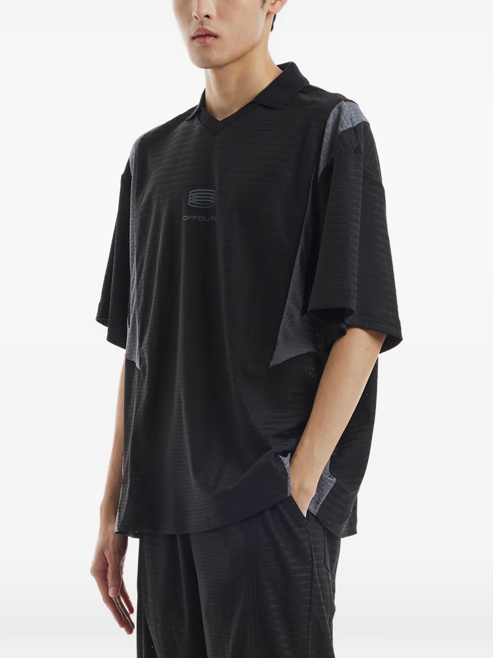 Off Duty Slater T-shirt met V-hals Zwart