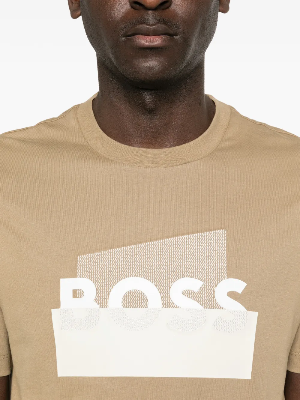 BOSS T-shirt met logo Beige