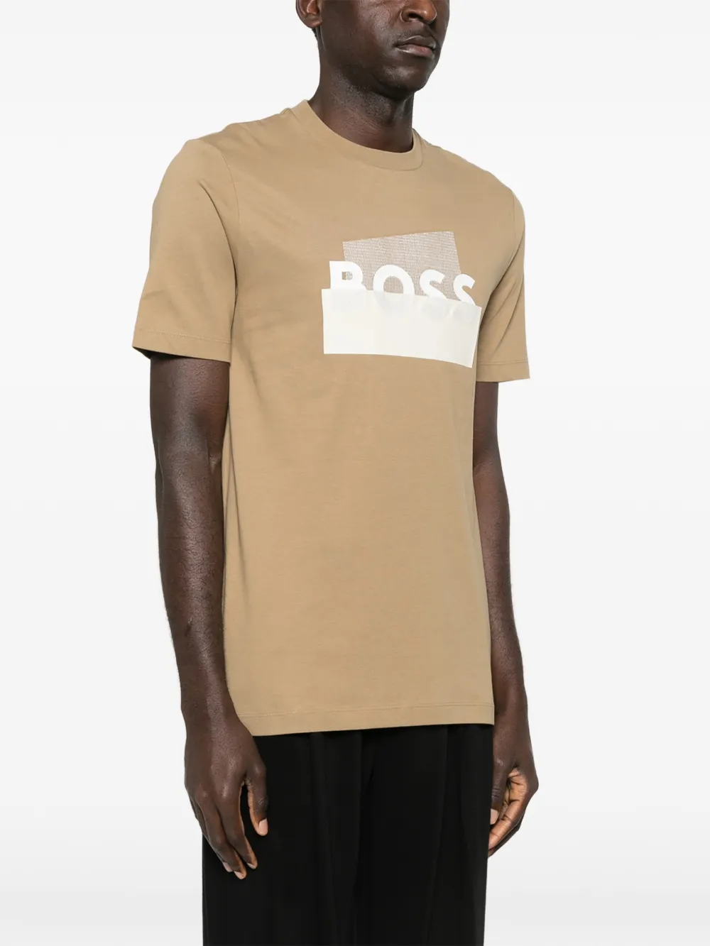 BOSS T-shirt met logo Beige