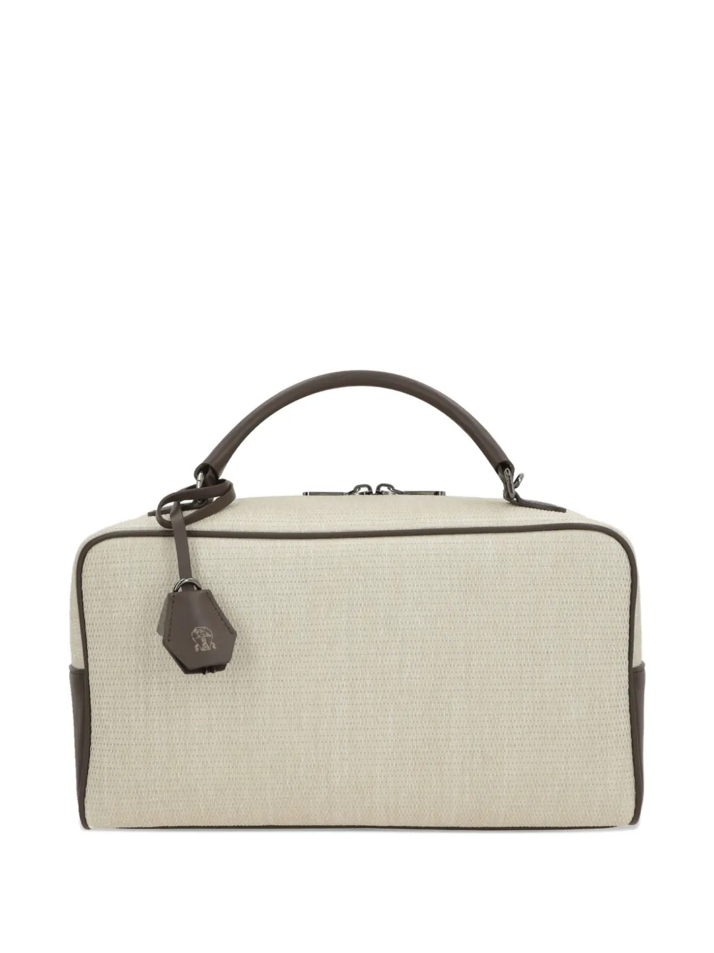 Brunello Cucinelli leather-trim tote bag - Toni neutri