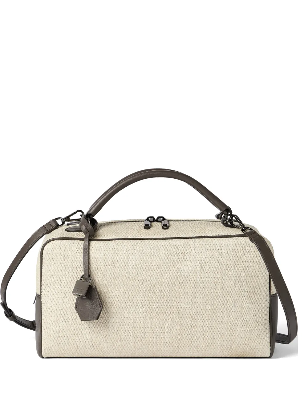 Brunello Cucinelli leather-trim tote bag - Toni neutri