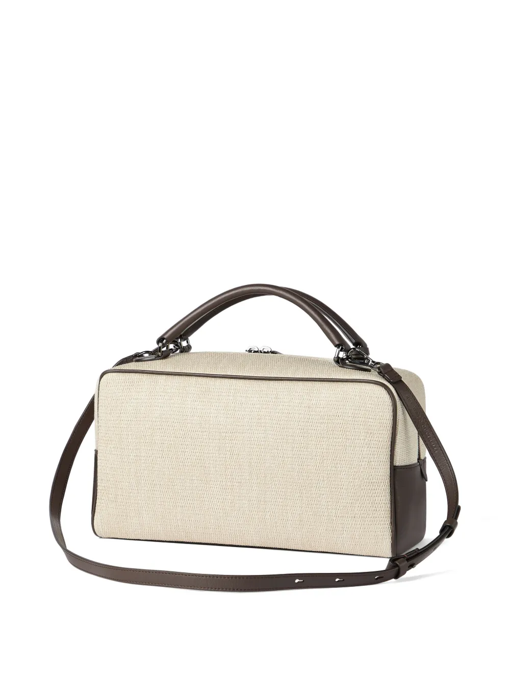 Brunello Cucinelli Shopper met leren afwerking Beige