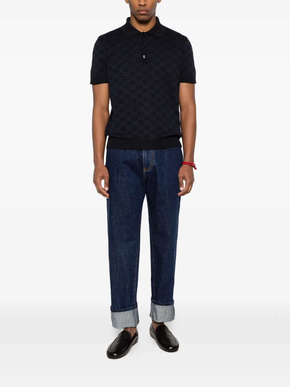 Gucci GG-patterned polo shirt