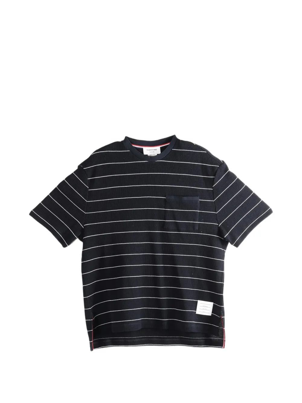 Thom Browne striped-pattern pocket T-shirt - Blu