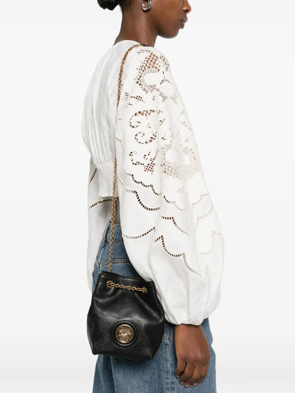 Chloé Horse Medal mini bucket-tas Zwart