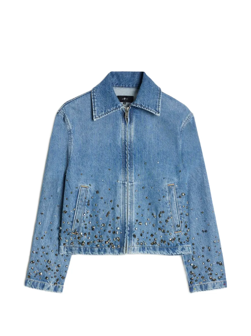 7 For All Mankind zip embellished jacket - Blu