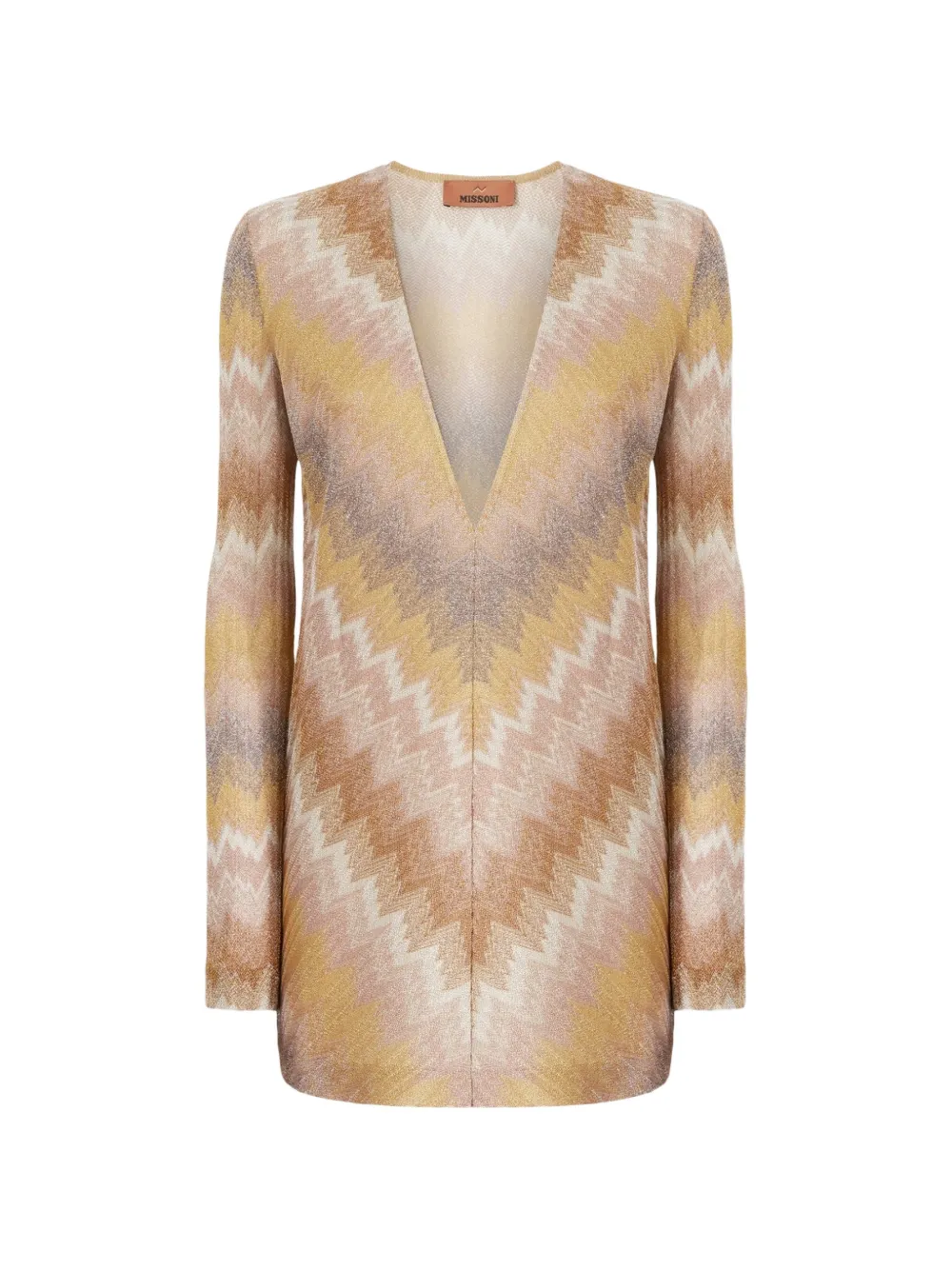 Missoni V-neck chevron mini dress - Toni neutri