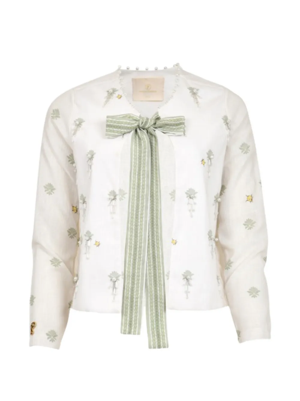 Pamela Stevenson Elise bow-embellished blouse - Bianco