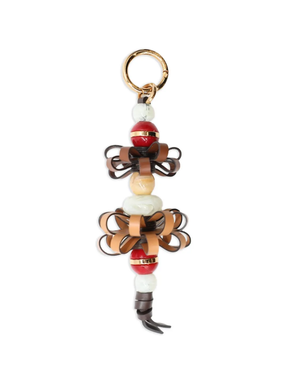 ETRO beaded ribbon charm bag - Brown