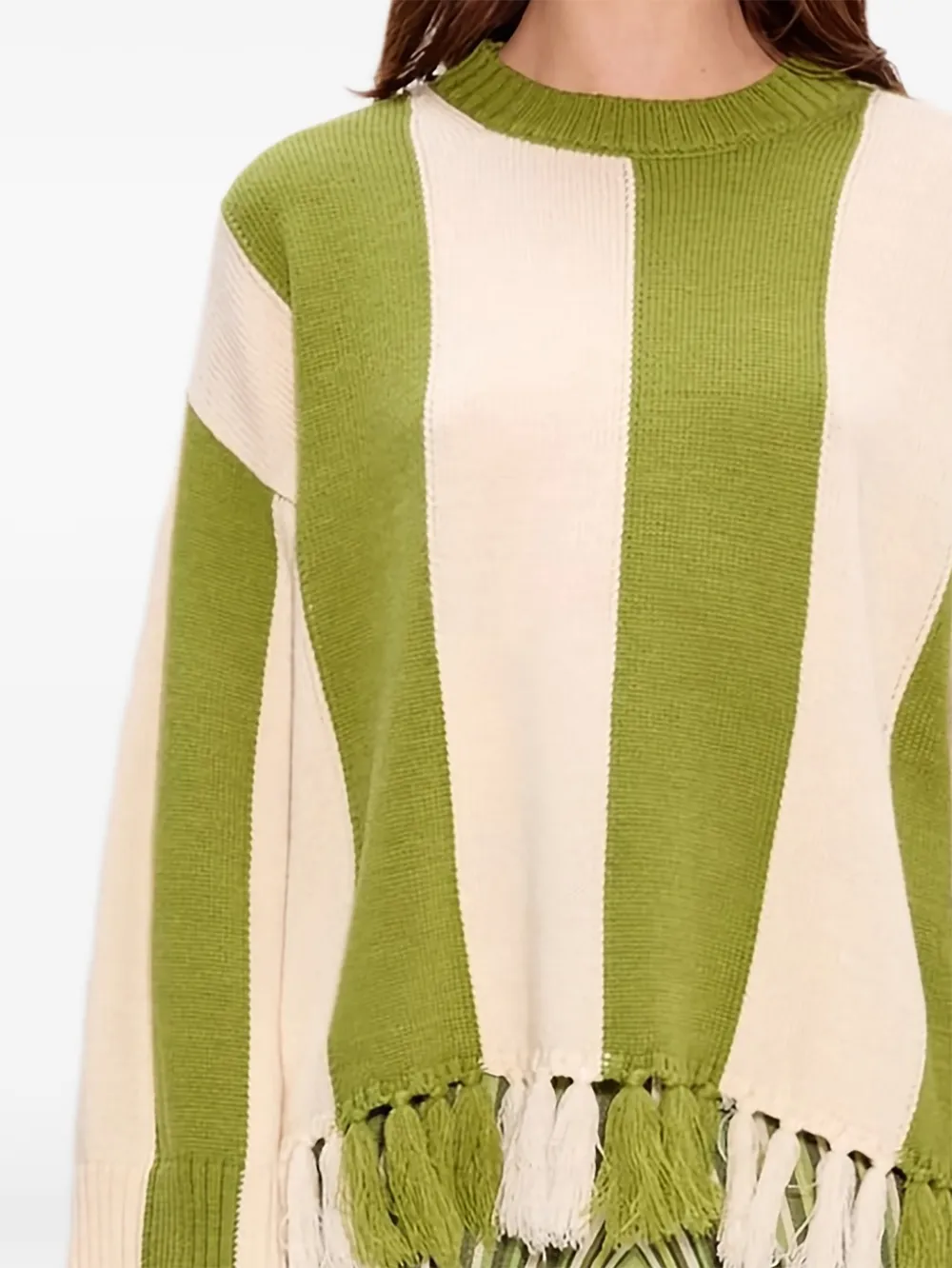  Simon Miller Faye Striped Tassel Sweater - Brown 