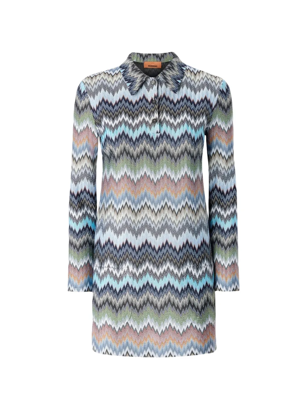 Missoni zigzag collar mini dress - Blu