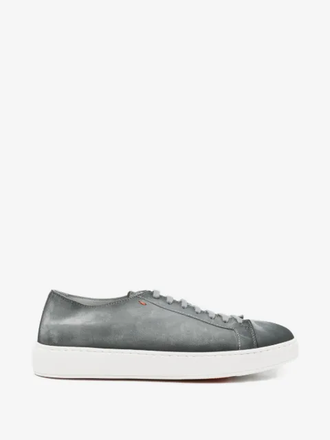 Santoni lace-up sued sneakers