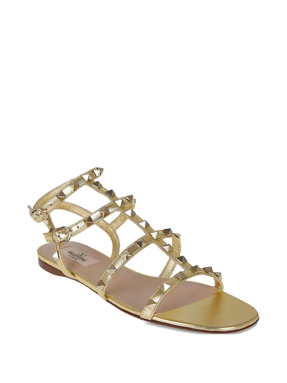 Valentino Garavani Rockstud sandalen met meerdere bandjes Goud