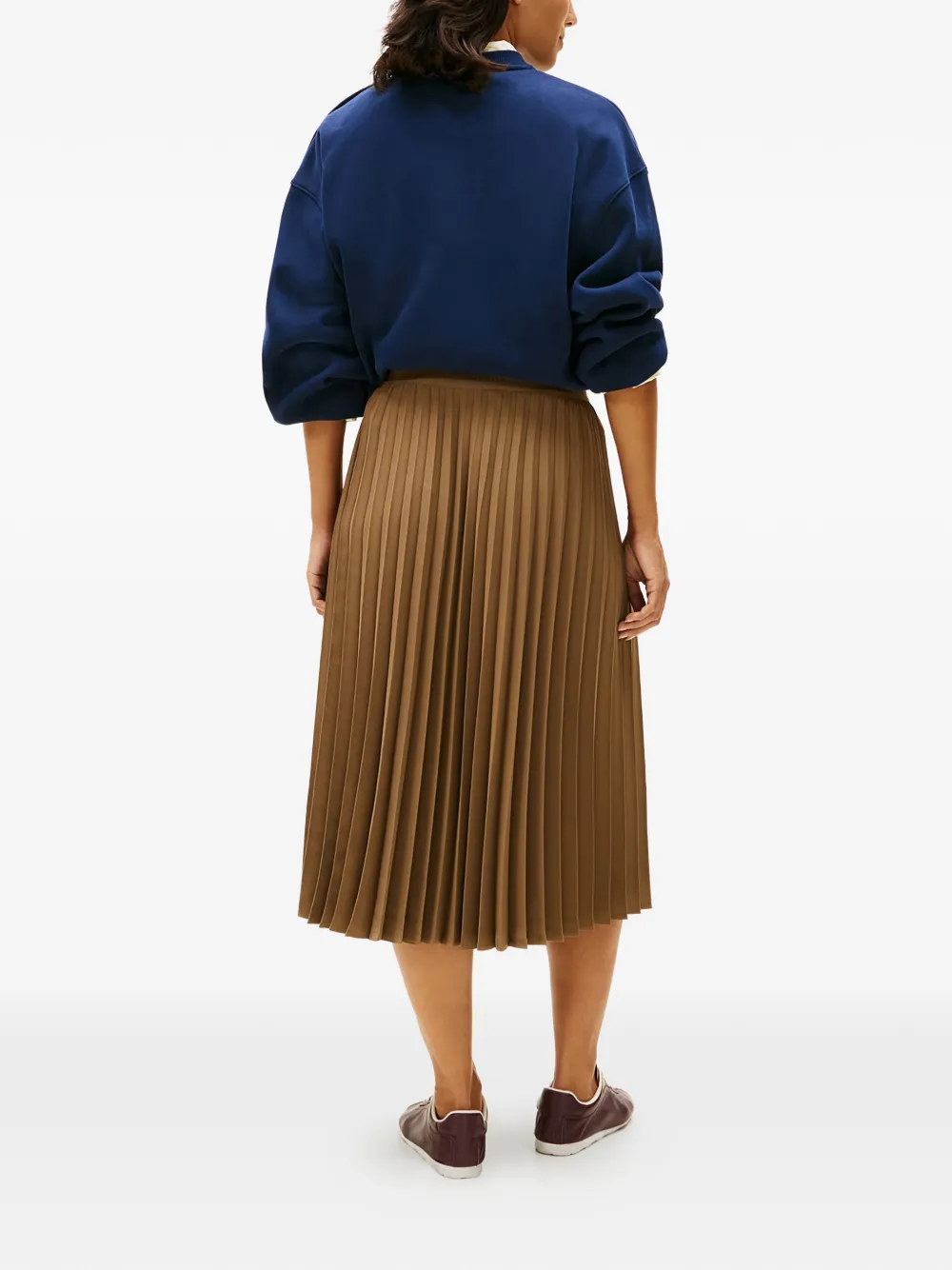  Tommy Hilfiger Pleated Midi Skirt - Brown 