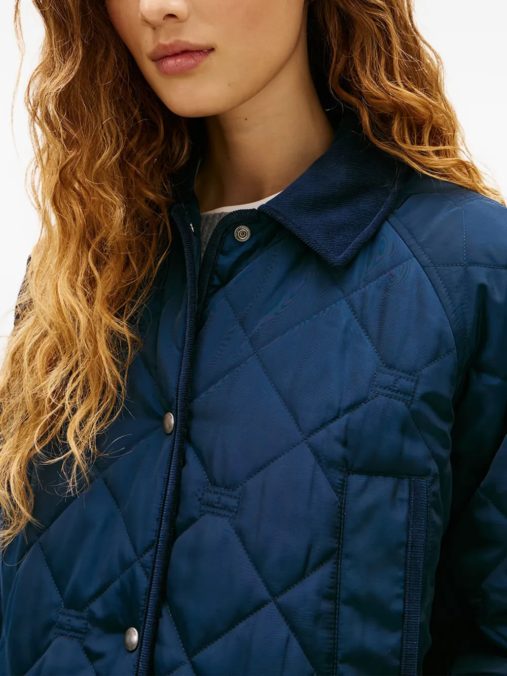 quilted press-stud coat
