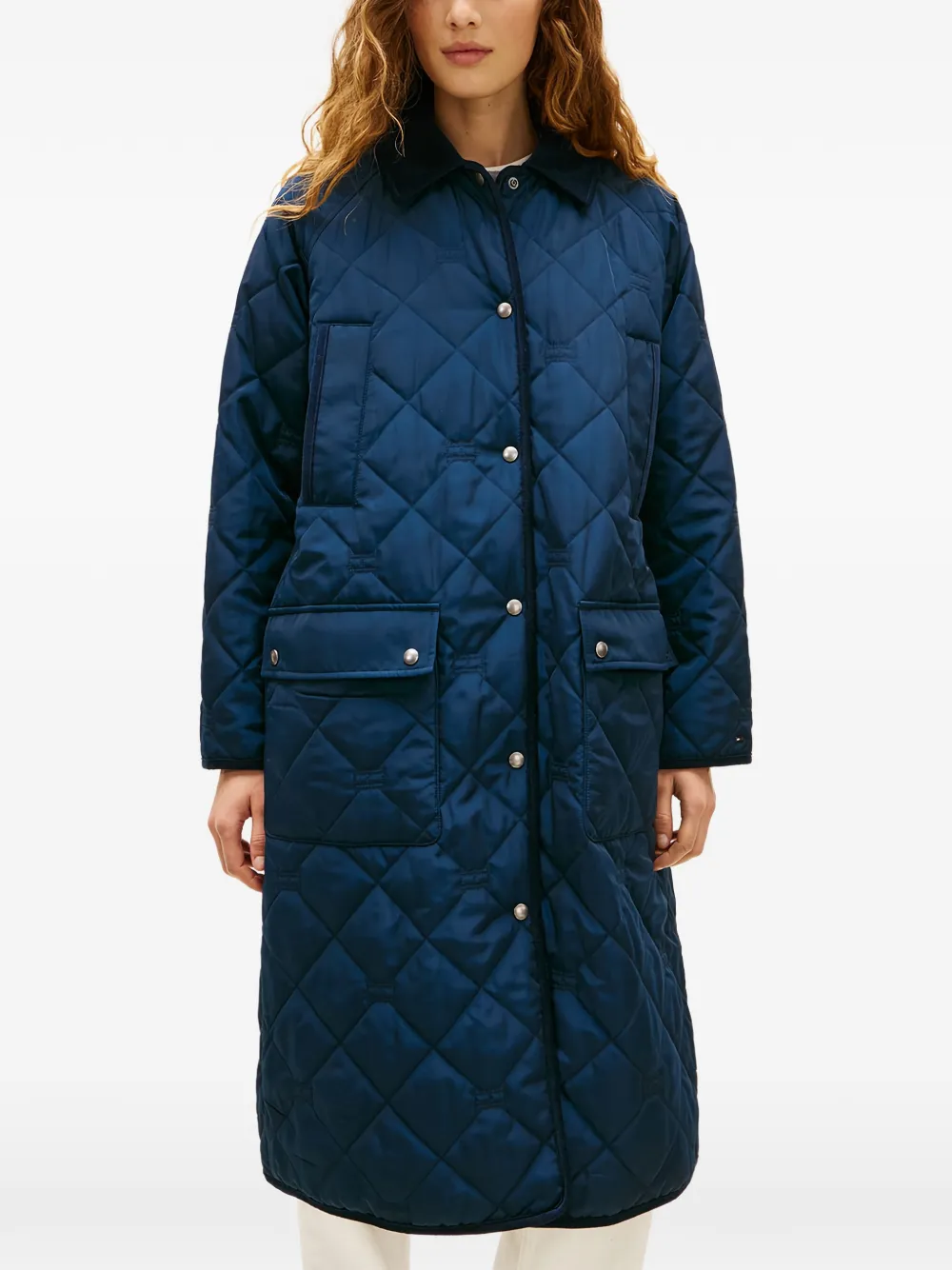  Tommy Hilfiger Quilted Press-stud Coat - Blue 