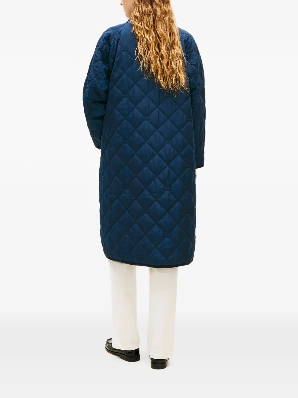  Tommy Hilfiger Quilted Press-stud Coat - Blue 