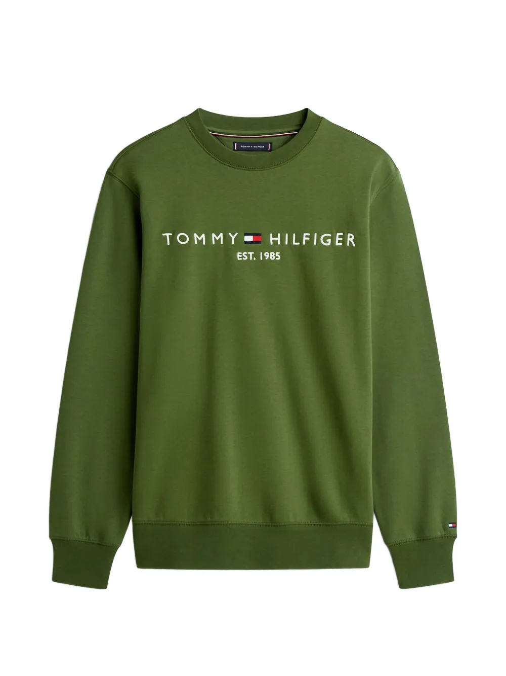 Tommy Hilfiger chest-logo crew-neck sweatshirt - Verde